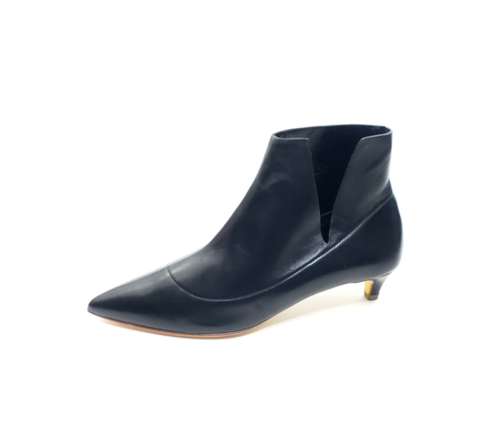 Rupert Sanderson Womens Ankle Boots Black Leather Pointed Toe Size 37